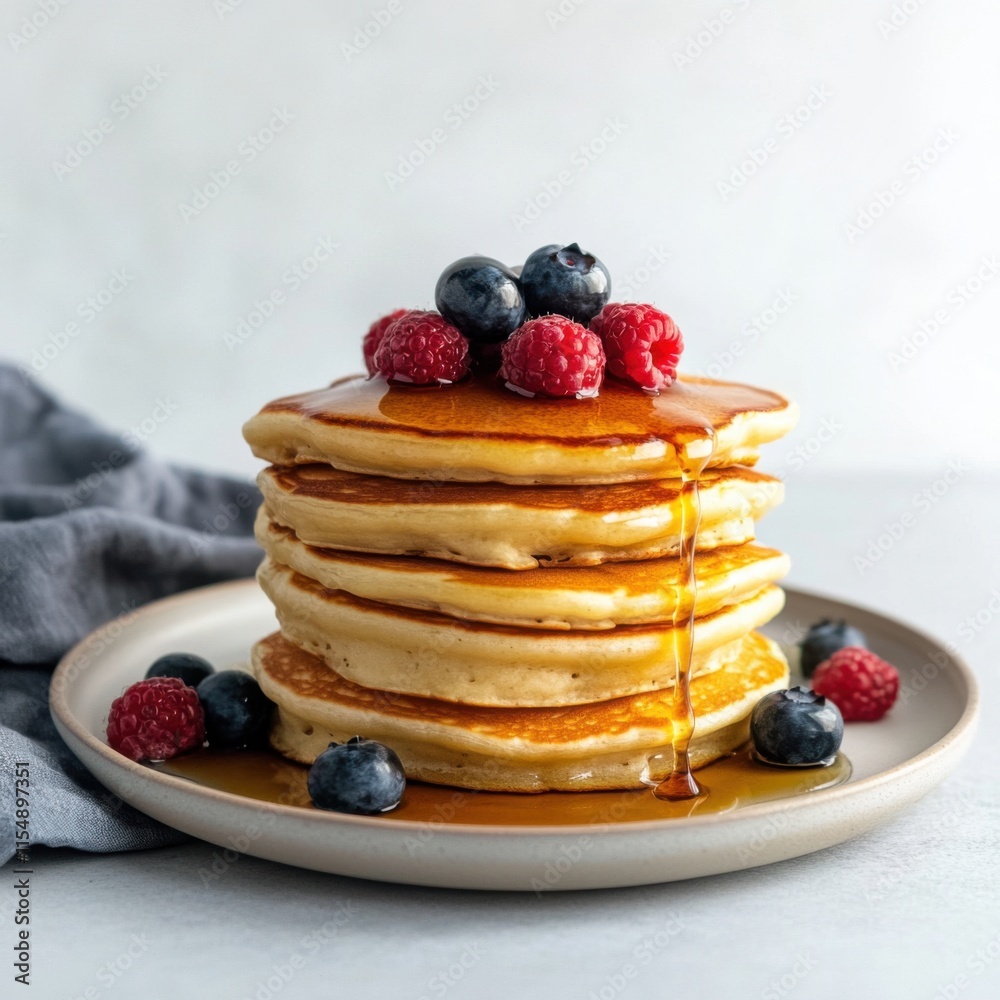 custom made wallpaper toronto digitalHomemade pancakes stacked on a plate. Featuring syrup and fresh berries