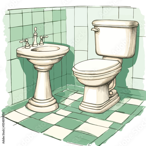 bathroom clip art, clip art concept 