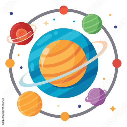 solar system icon design