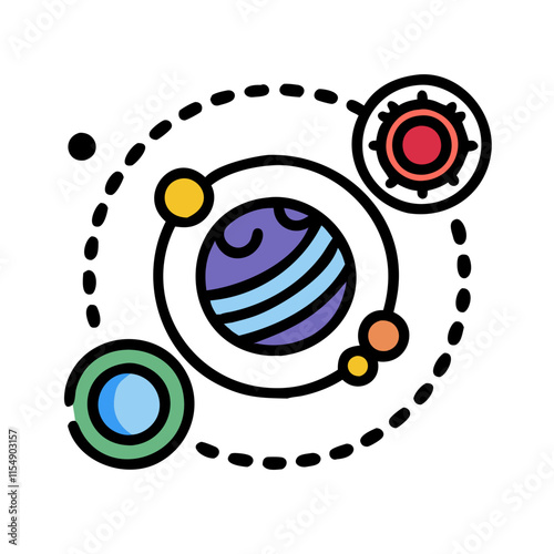 solar system icon design