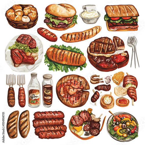  bbq clip art, clip art concept 