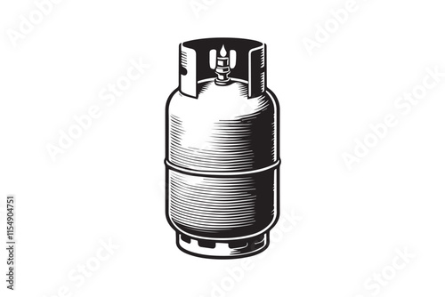 simple black an white Propane cylinder vector silhouette isolated on a white background