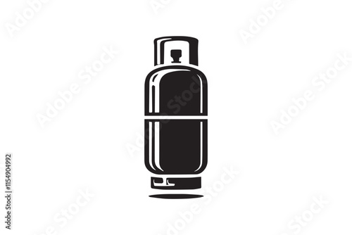 simple black an white Propane cylinder vector silhouette isolated on a white background