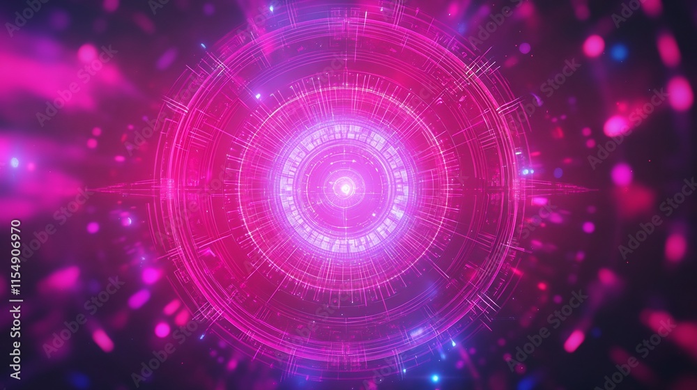 Abstract Futuristic Pink and Purple Tech Background