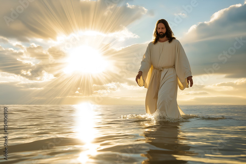 Jesus Christ walking on water
