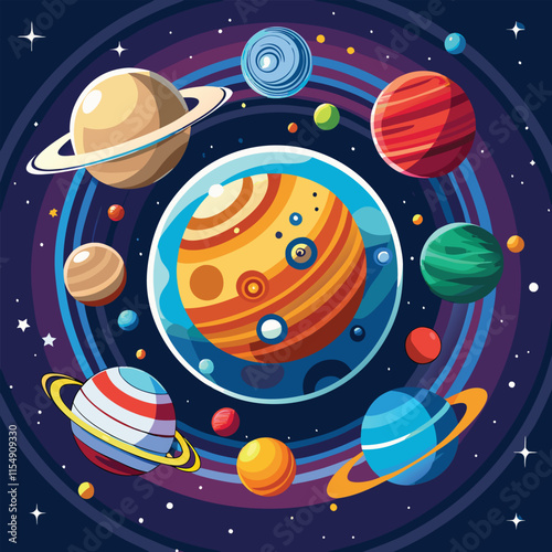 Wallpaper Mural all planet with a circle.eps Torontodigital.ca