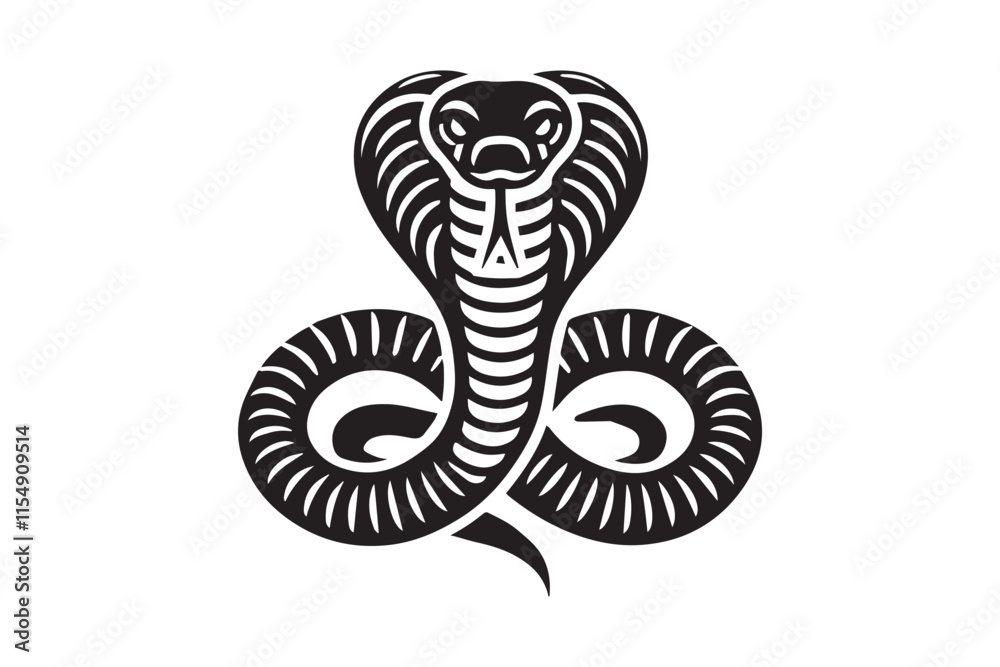 simple black an white snake head vector silhouette isolated on a white background simple black an white snake head vector silhouette isolated on a white background