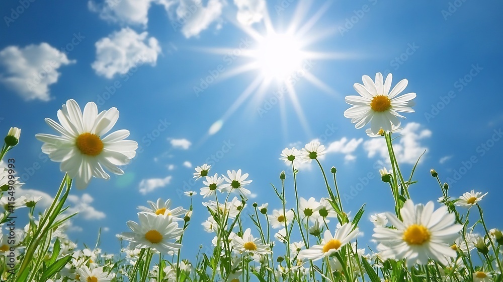 Sunny Day in a Field of Daisies: A Vibrant Summer Scene Sunny Day in a Field of Daisies: A Vibrant Summer Scene