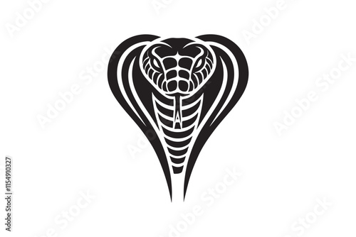 simple black an white snake head vector silhouette isolated on a white background