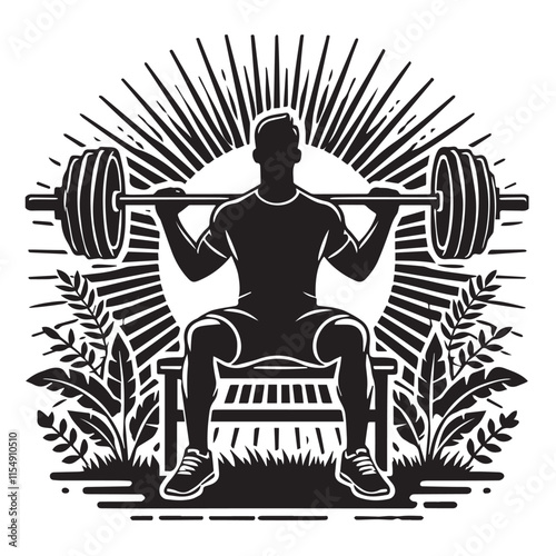 Deadlift Gym exercise Silhouette illustration isolated on a white background