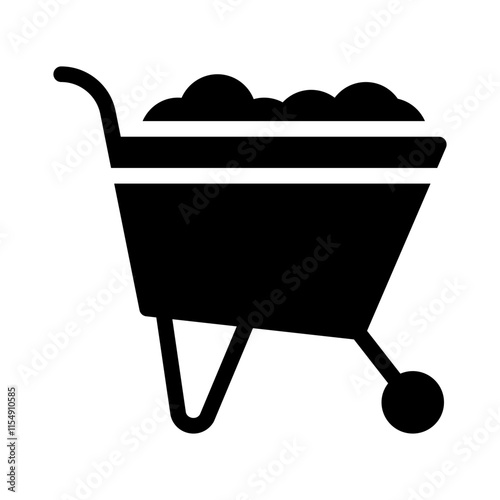 wheelbarrow glyph icon