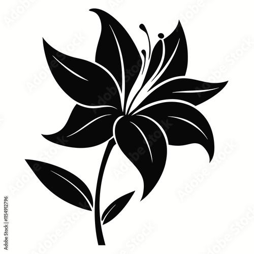 Lily Serenity black silhouette vector