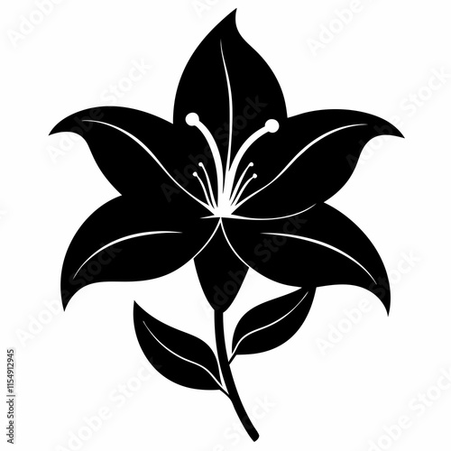 Lily Serenity black silhouette vector