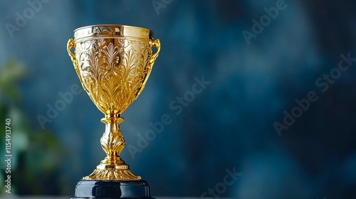 Golden champion trophy background symbolizing success and achievement Suitable for sports and awards themes
