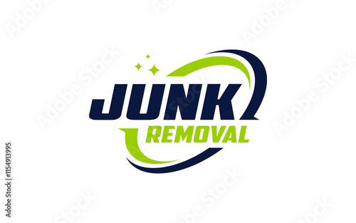 Illustration vector graphic of junk removal solution services logo design template