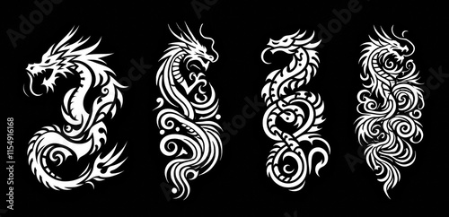 TRIBAL TATOO トライバル タトゥ 刺青 和柄 龍 Dragon