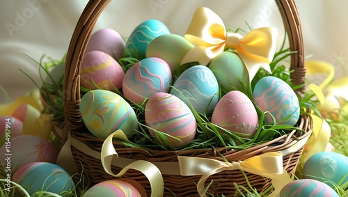 : Festive Basket of Eggs