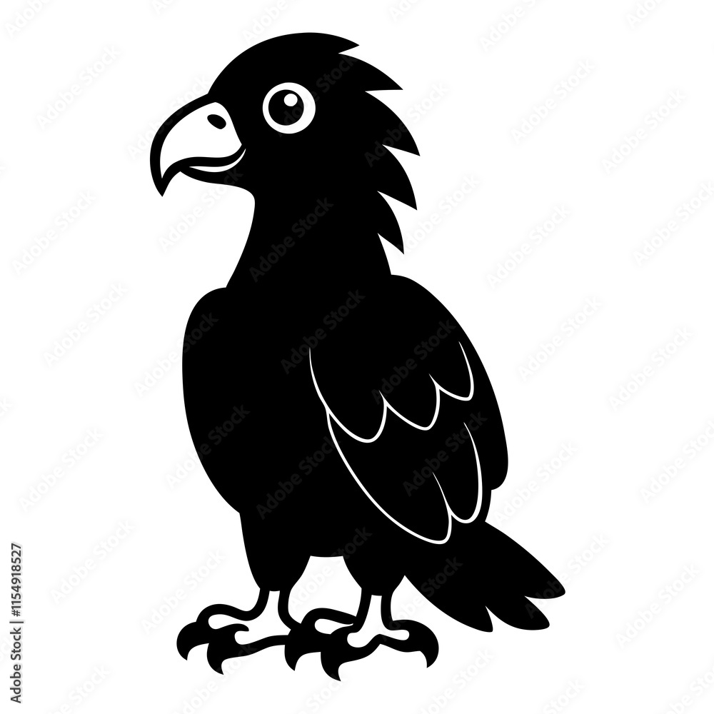 Fototapeta premium Eagle cartoon vector silhouette