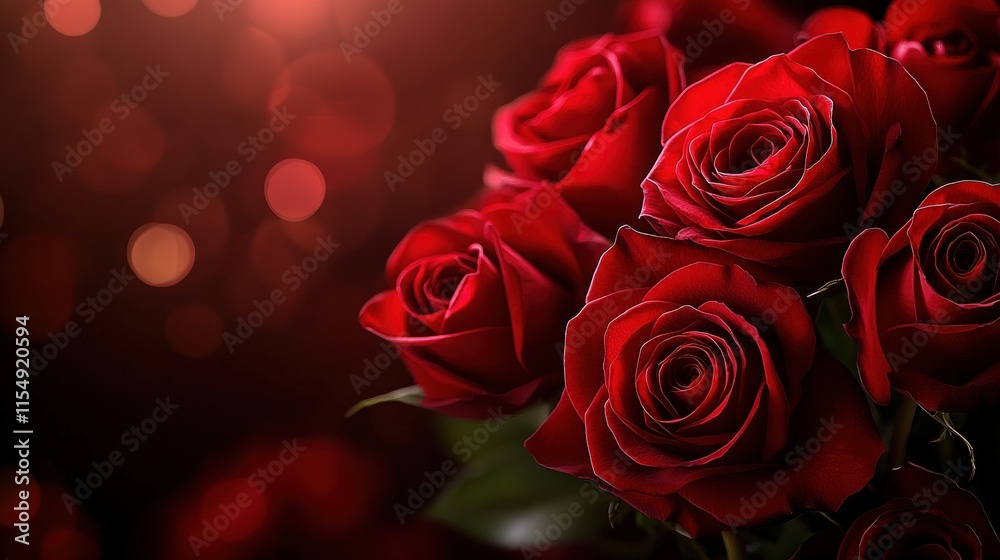 Valentine's Day or Wedding Background with Beautiful Roses. Concept for a romantic party invitation or love message. Premium and luxurious Ai-Generative. Valentine's Day or Wedding Background with Beautiful Roses. Concept for a romantic party invitation or love message. Premium and luxurious Ai-Generative.