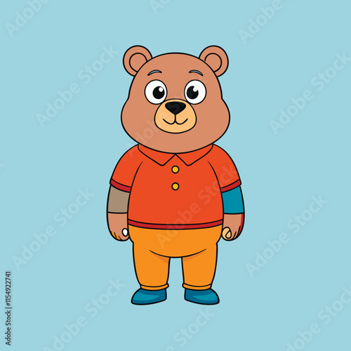 cute vector illustration of bear cartoon style 