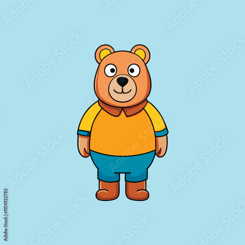 cute vector illustration of bear cartoon style 