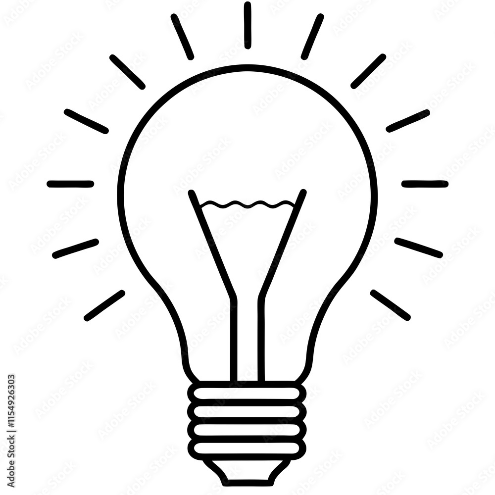 Lightbulb Idea Line Art Vector Design Lightbulb Idea Line Art Vector Design