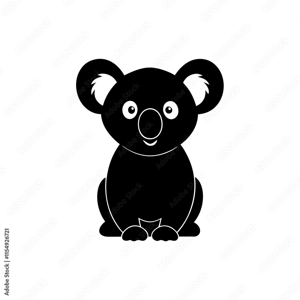 Fototapeta premium Koala cartoon vector silhouette