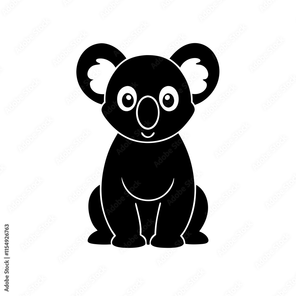 Naklejka premium Koala cartoon vector silhouette