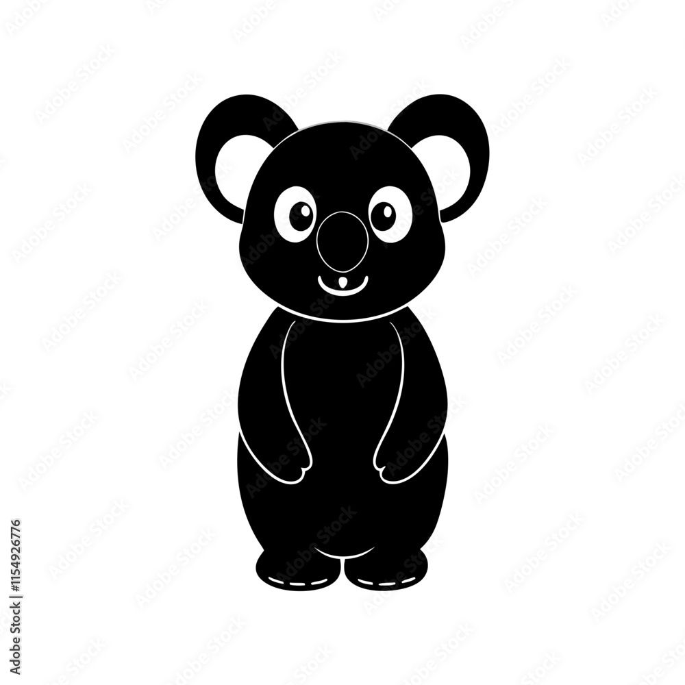 Naklejka premium Koala cartoon vector silhouette