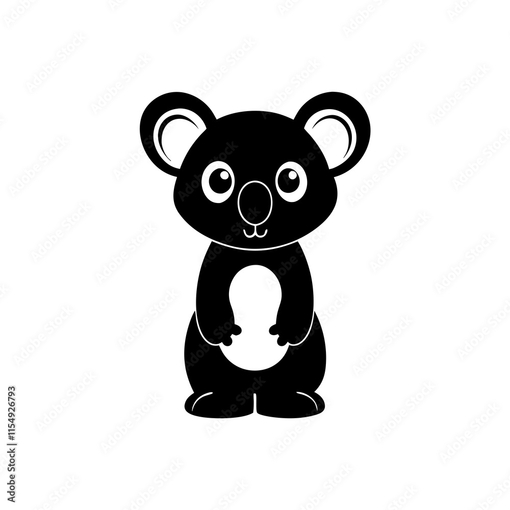 Obraz premium Koala cartoon vector silhouette