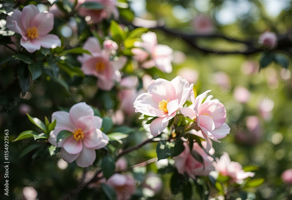 Stunning Camellias in a shaded grove. Stunning Camellias in a shaded grove.