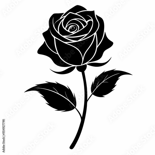 Rose Whisper art vector black
