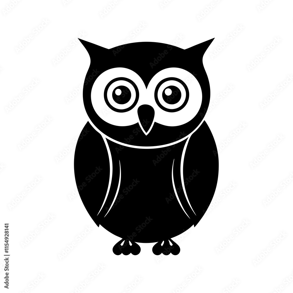 Fototapeta premium Owl cartoon vector silhouette
