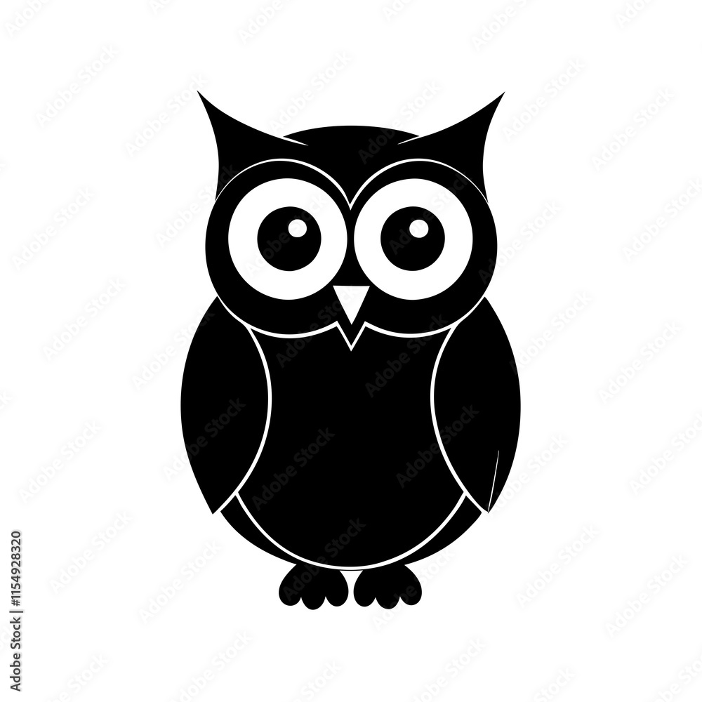 Owl cartoon vector silhouette Owl cartoon vector silhouette