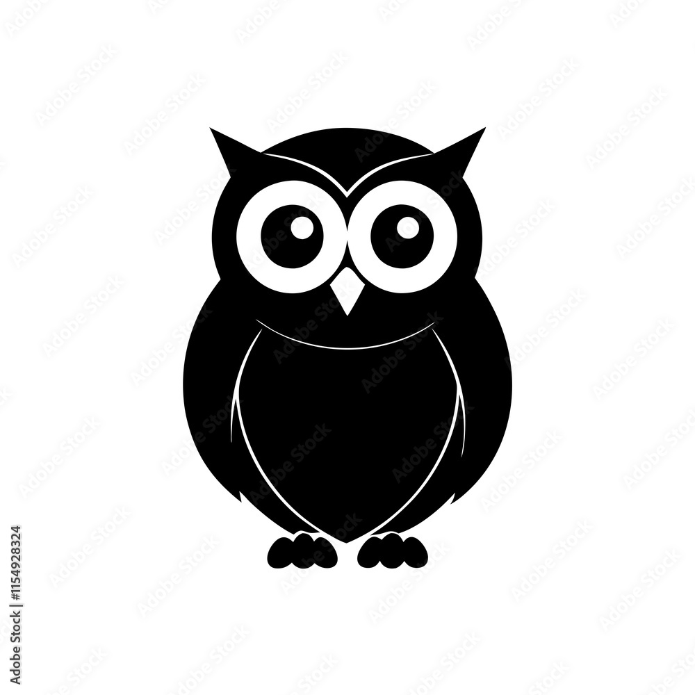 Fototapeta premium Owl cartoon vector silhouette