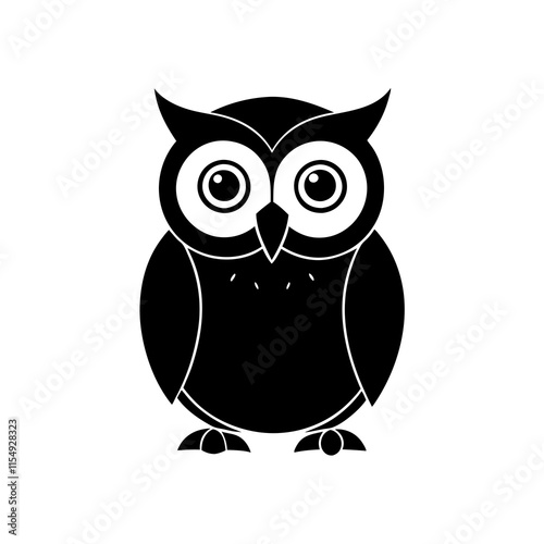 Owl cartoon vector silhouette photo