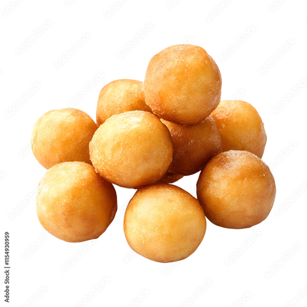 German quarkbllchen fried sweet balls Isolated On Transparent Background German quarkbllchen fried sweet balls Isolated On Transparent Background