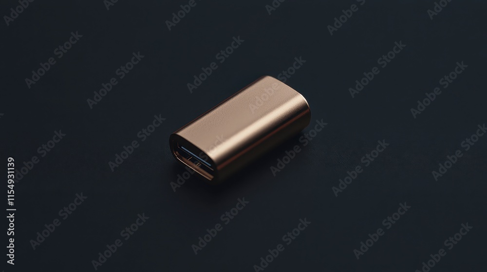 Rose gold USB adapter on dark background. Rose gold USB adapter on dark background.