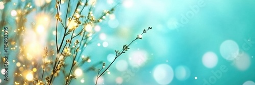 The Ethereal Easter Celebration features enchanting branches against a tranquil aqua backdrop, creating a serene atmosphere of renewal, joy, and hope that embodies the essence of spring