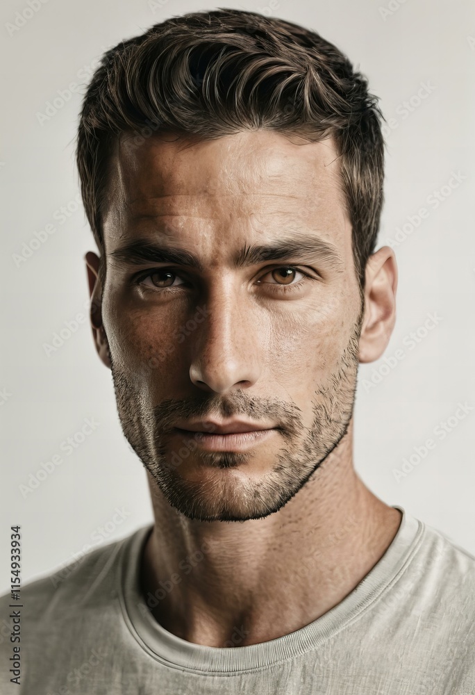 Obraz premium Shrewd man portrait, high quality, high resolution.