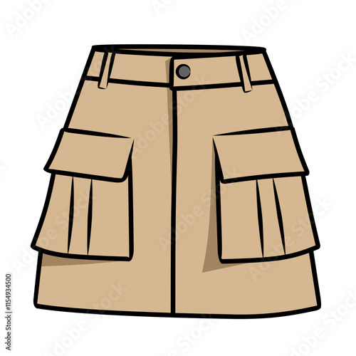 Short skirt with two pockets at the front