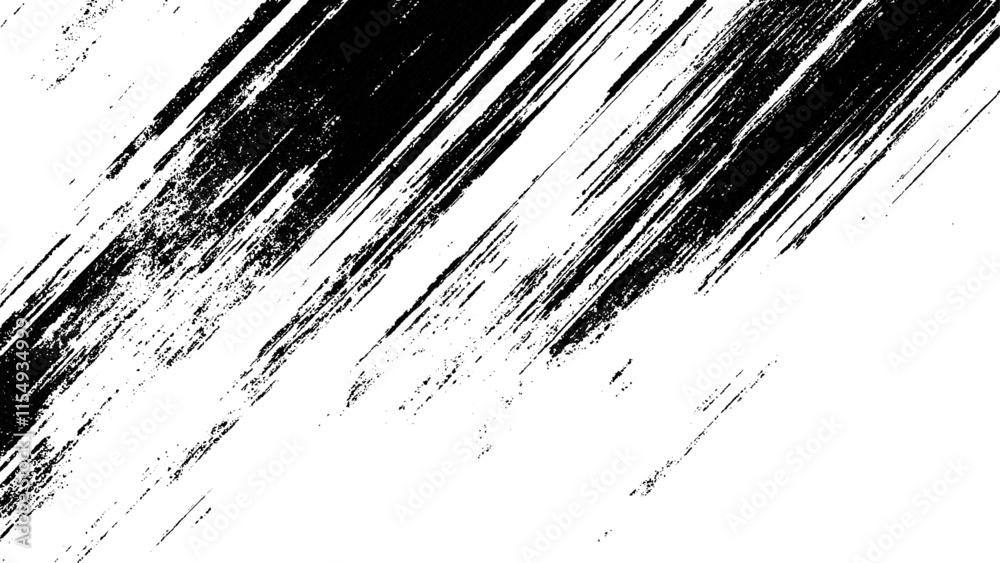 Naklejka premium Grunge black and white urban vector texture. design brush strokes. Overlay texture. Faded black-white dyed paper texture. Sketch grunge design. Use for poster, cover, banner, mock-up, stickers layout.