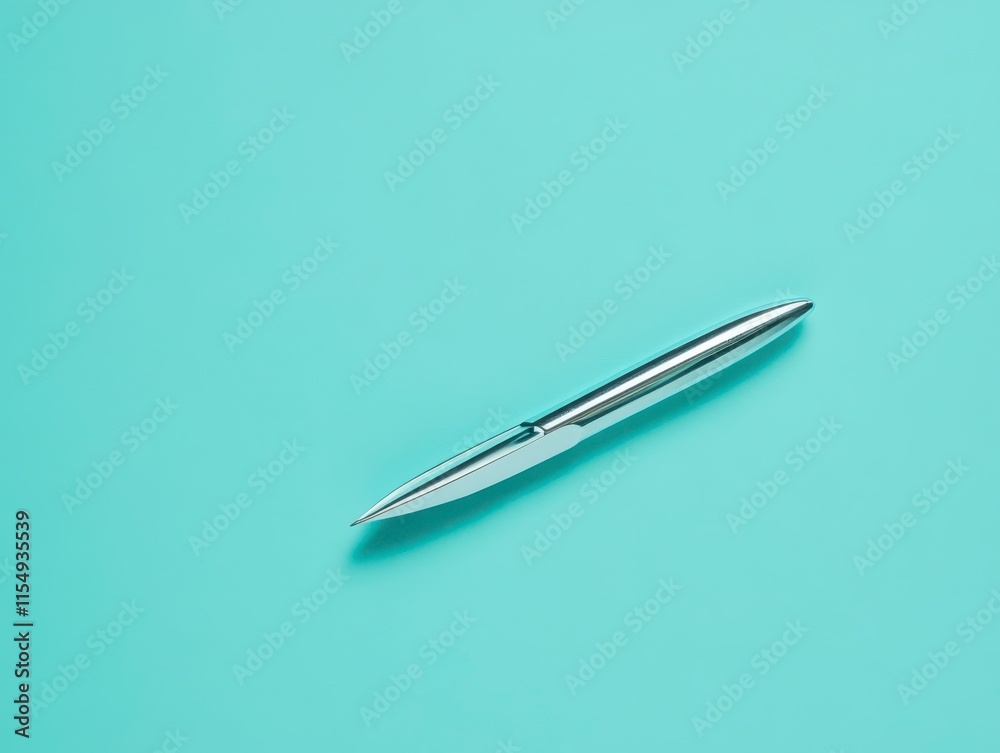 Silver pen on turquoise background. Silver pen on turquoise background.