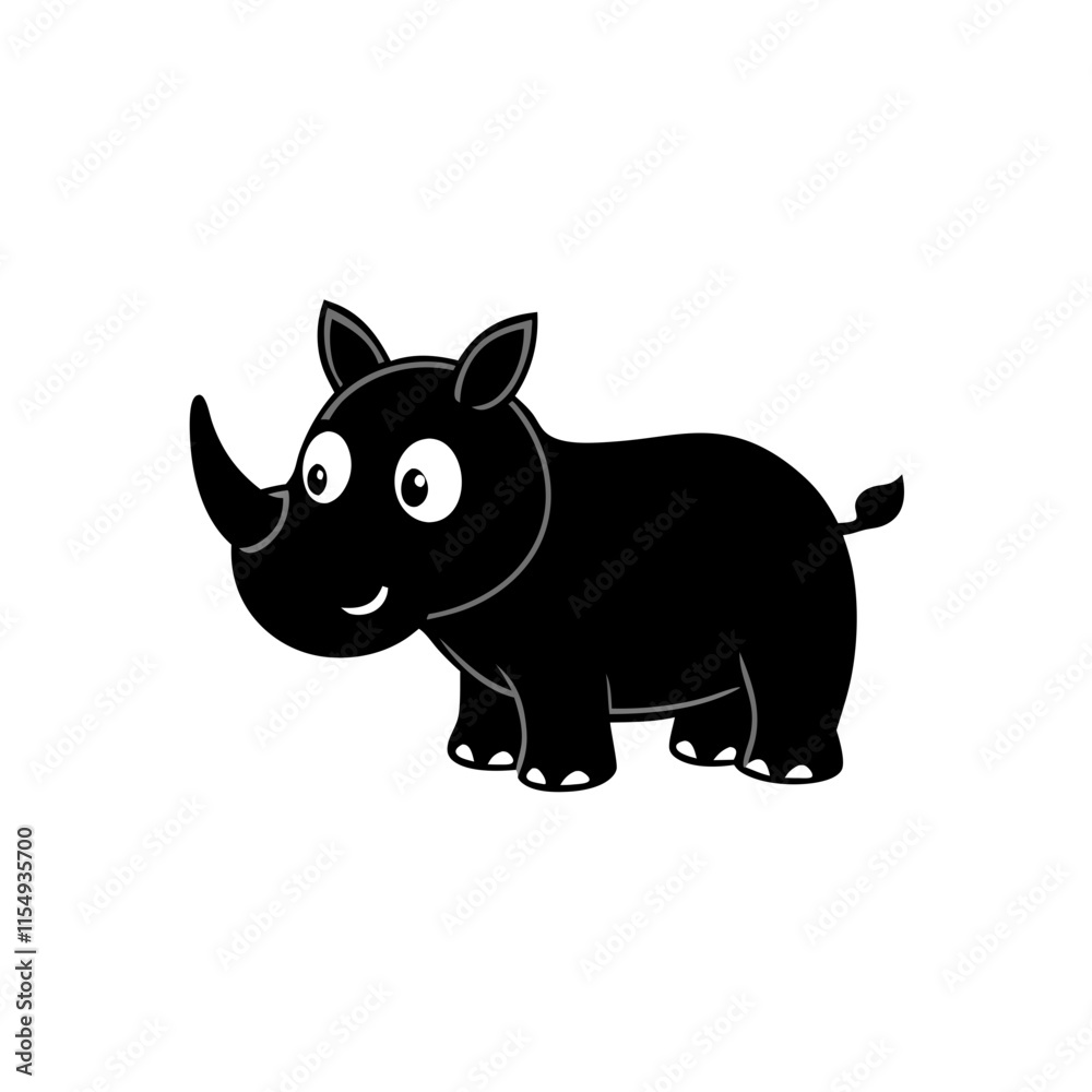 Rhino cartoon vector silhouette Rhino cartoon vector silhouette