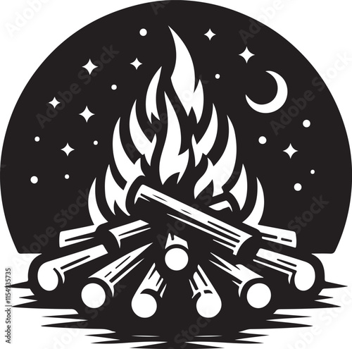 fire icon silhouette vector with white background