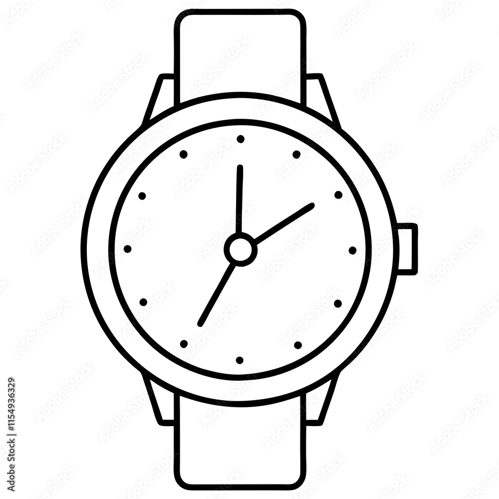 Minimalist Line Art Watch Design Sleek Dial & Clean Straps Minimalist Line Art Watch Design Sleek Dial & Clean Straps