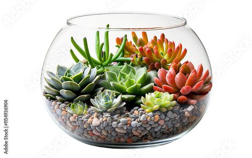 Stylish Glass Terrarium on transparent background PNG. photo