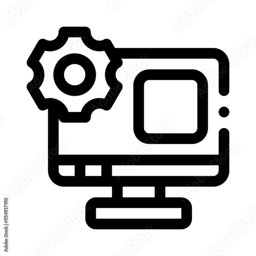 virtual machine line icon