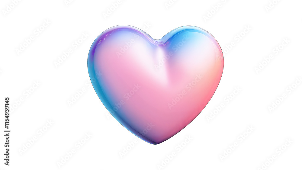 Glossy pastel pink and blue heart.
