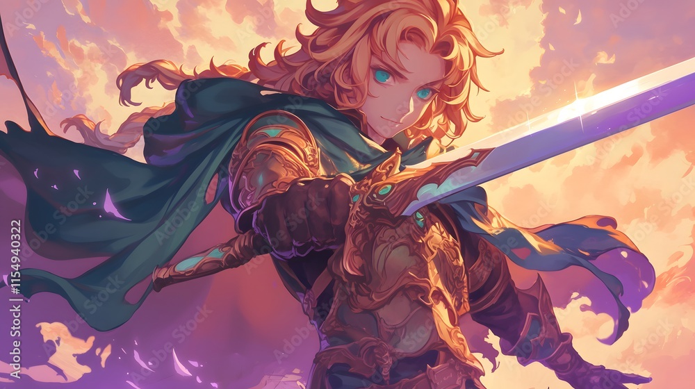 RPG game characters in anime card style, concept art, fantasy